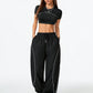 Women's Casual Streetwear T-Shirt And Wide Leg Pants 2pc Set- Various Colours