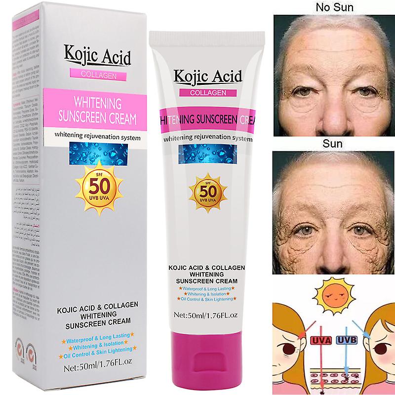 Kojic Acid Sunscreen Spf 50 Whitening Sun Cream Facial Body Skin Protective Cream Anti-aging Oil-control Moisturizing Face Body Care