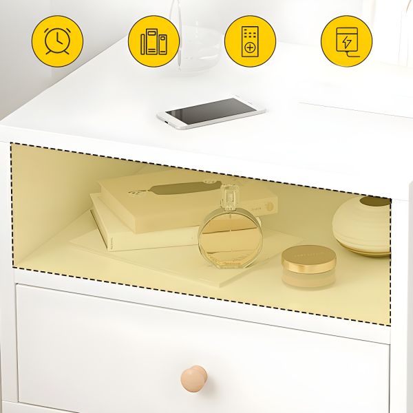 MFurn Nordic Dresser – Small Bedside Table with Drawer & Nightstand
