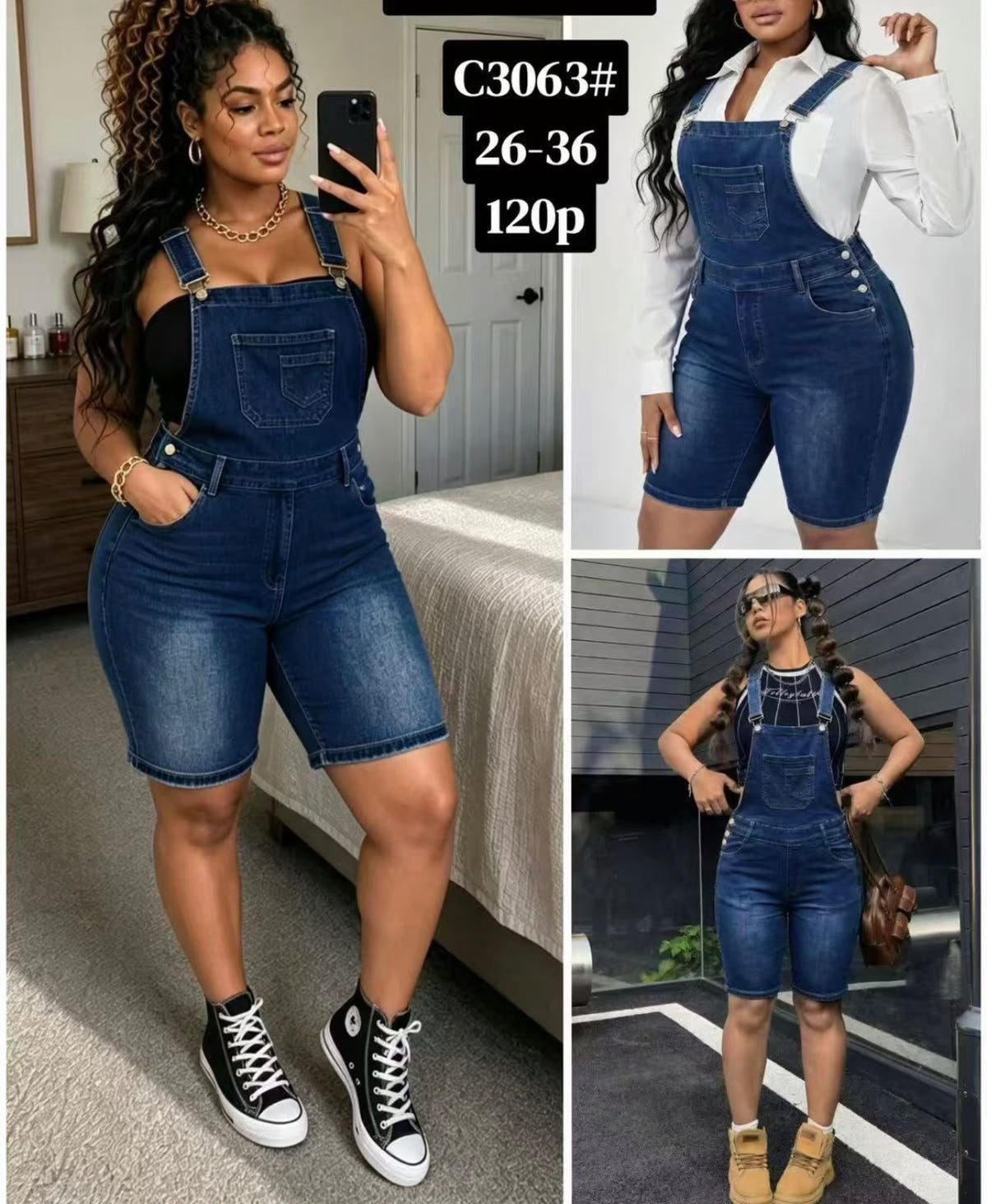 Ladies Classic Bib Style Denim Jumpsuit-Various Options