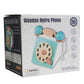 Kids Baby Wooden Pretend Retro Phone Toy Antique Dial Telephone Rotary Design