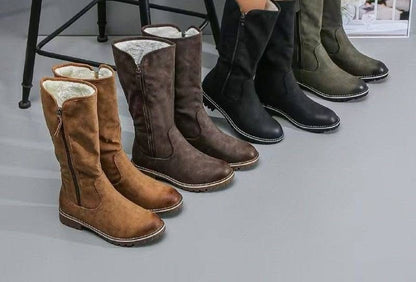 Ladies Faux Suede High Boots-Various Colours