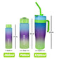 MHome 3-Piece Water Bottles with Handle & Straw in Dazzling Colours