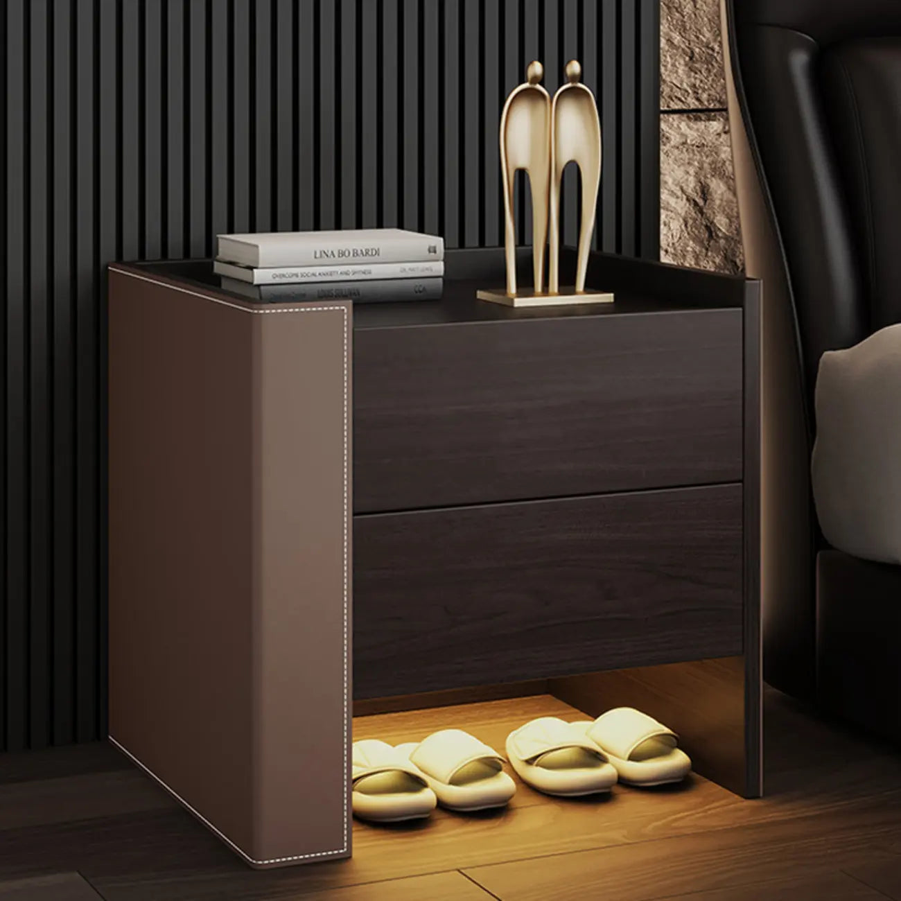 MFurn Nordic Floating Storage Nightstand with Drawer & Light