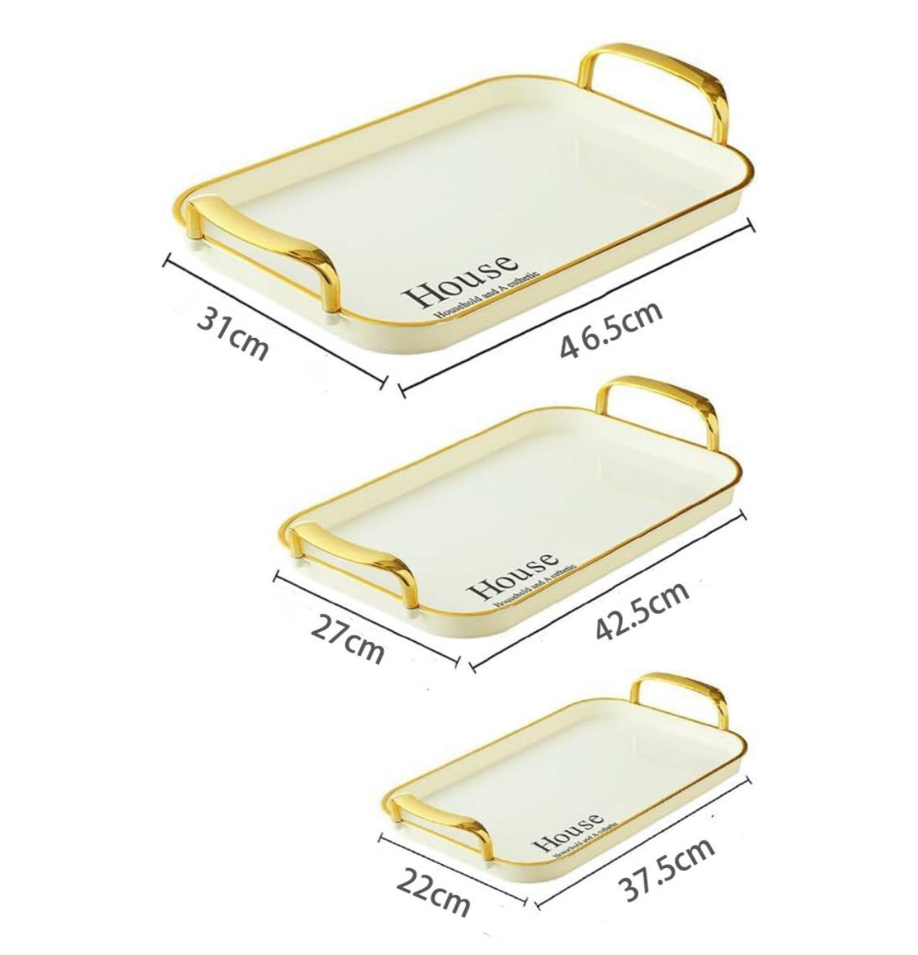 MHome Serving Tray Fruit Dinner Food Tray Rectangle  - 3 Pack Various Options