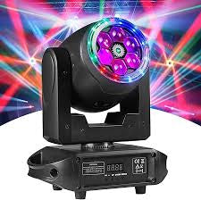 MTech 7x15W RGBW Moving Head Light With Bee's Eye 360° Rotation Halo Strip DMX512 Voice Control for Wedding Party And Ball
