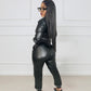Ladies PU Leather 2pc Suit