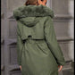Ladies Hooded Faux Fur Lined Parka Jacket - Various Colours