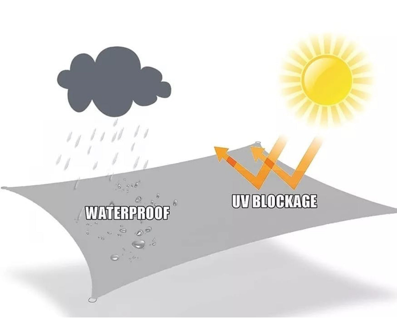 MHome Sun Shade Sail Square/Rectangular,UV Block Sunshade Canopy-Various Options