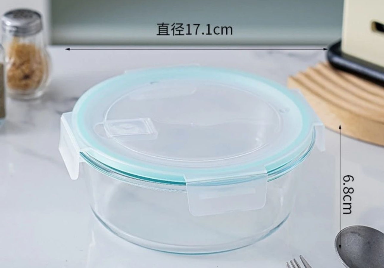 MHome Borosilicate Glass Food Storage Container With Air Vent Lid, Set of 3pc