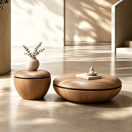 MFURN Designer Coffee Table Set 2pc Walnut