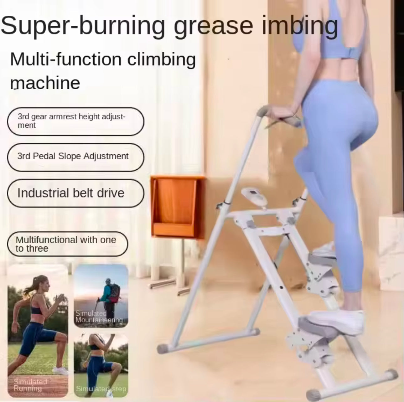 Pro-Sportz Stair Climber Stepper for Home Gym Exercise, Vertical Climber Machine for Full-Body Workout, Folding Cardio Exercise Climber with LCD Monitor, Adjustable Handlebar & Pedals