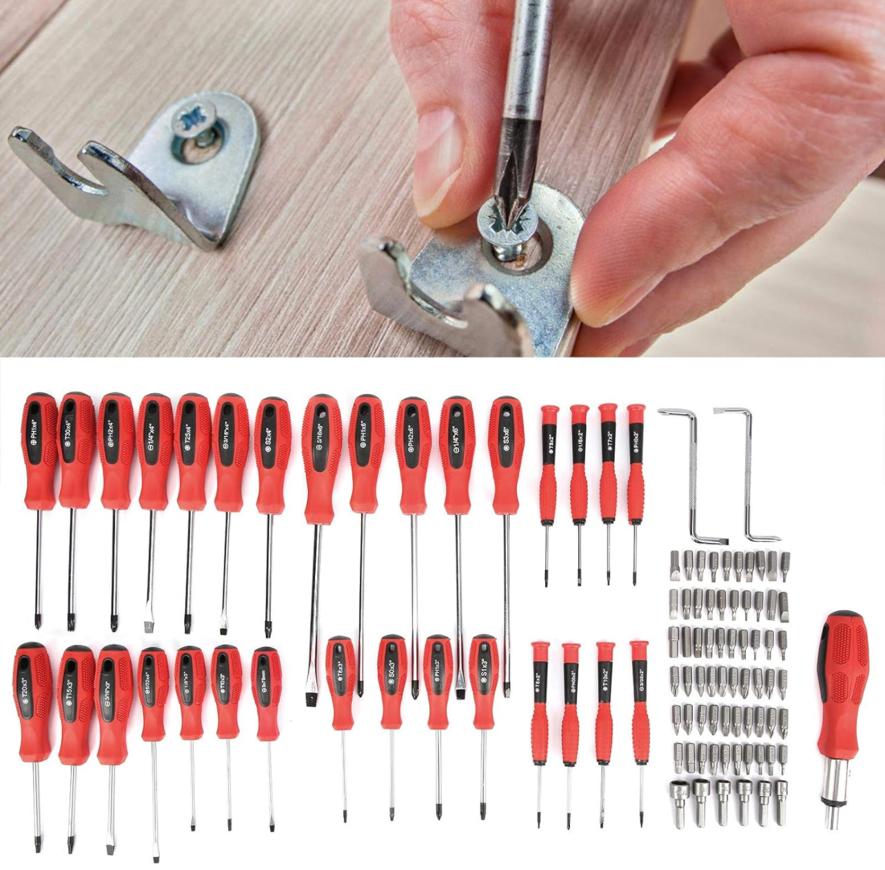 Screwdriver Bits Set Multifunctional Accurate Repair Magnetized Drill Bit And Shaft For Easy Maintenance Socket Bit Hand Tools,screwdriver set - 100pc