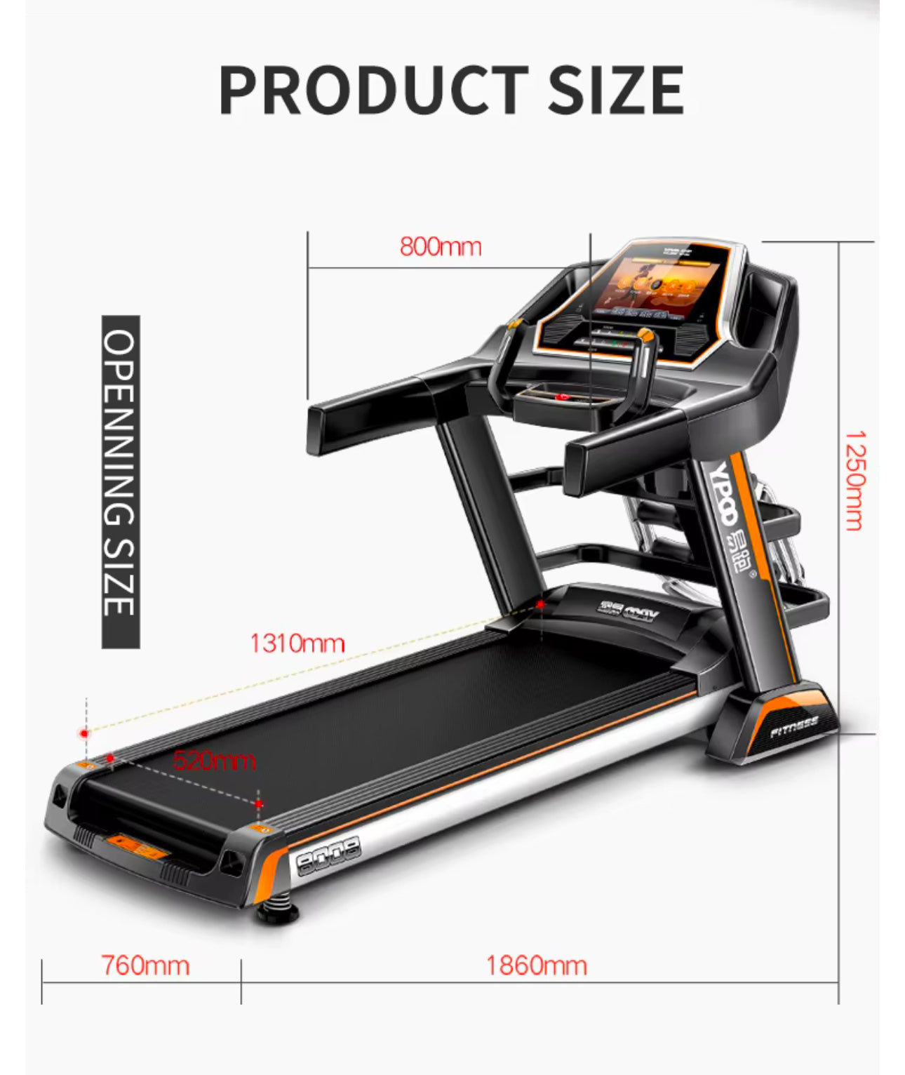 Pro-Sportz 8008 (F88) Semi-Commercial Folding Treadmill – 3.5HP Motor, 7” HD TFT Screen, Auto Incline &amp; Multifunction Training Kit