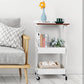 MHome 2-Tier Coffee Table Trolley – Rolling Storage Cart with Shelves, Metal Frame & Wood Finish