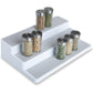 Smart Design 3-Tier Plastic Spice Rack - Non-Slip Lining and Feet - BPA Free - Cupboard, Jars, Cans, Cabinet, Countertop, Pantry, Storage, Kitchen Organizer - White with Gray