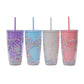 MHome Bubble Straw Cup Rainbow Girl Double Plastic Cup Students Creative Office Home Large Capacity Tumbler