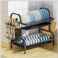 MHome 2-Tier Stainless Steel Dish Rack – Durable Organizer for Plates, Cups & Utensils