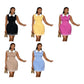 Ladies Chic Collared Pleated Mini Dress-Various Colours