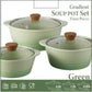 MHome 3-Piece Ceramic Cooking Pot Set with Glass Lids (Multiple Colors)