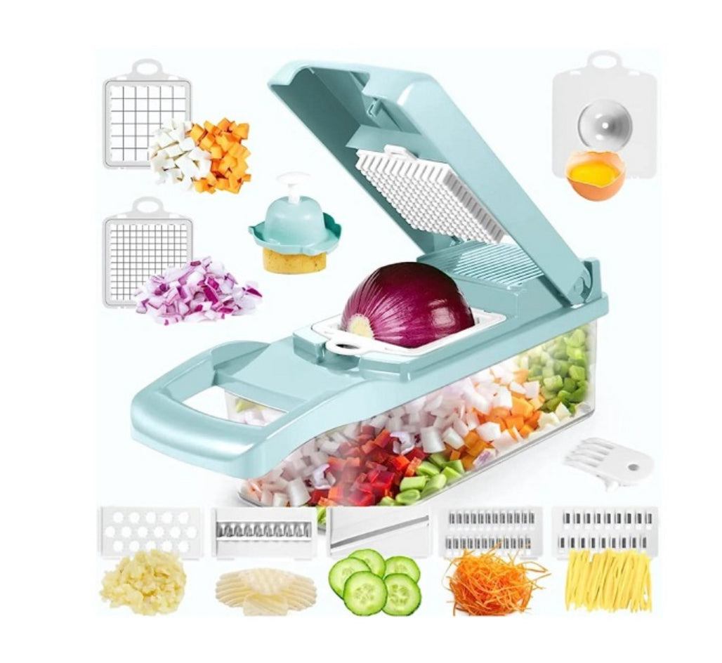 Multifunctional Vegetable Cutter Shredders Slicer with Drain Basket Potato Chopper Grater Stainless Steel Accessories Gray