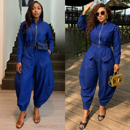 Ladies Denim Jumpsuit 2pc