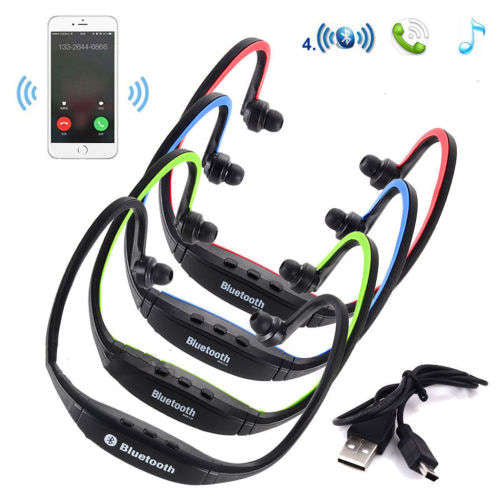MTech Wireless Bluetooth Sport Headset MP3-Head Phone ( With Micro SD Slot Multicolor )