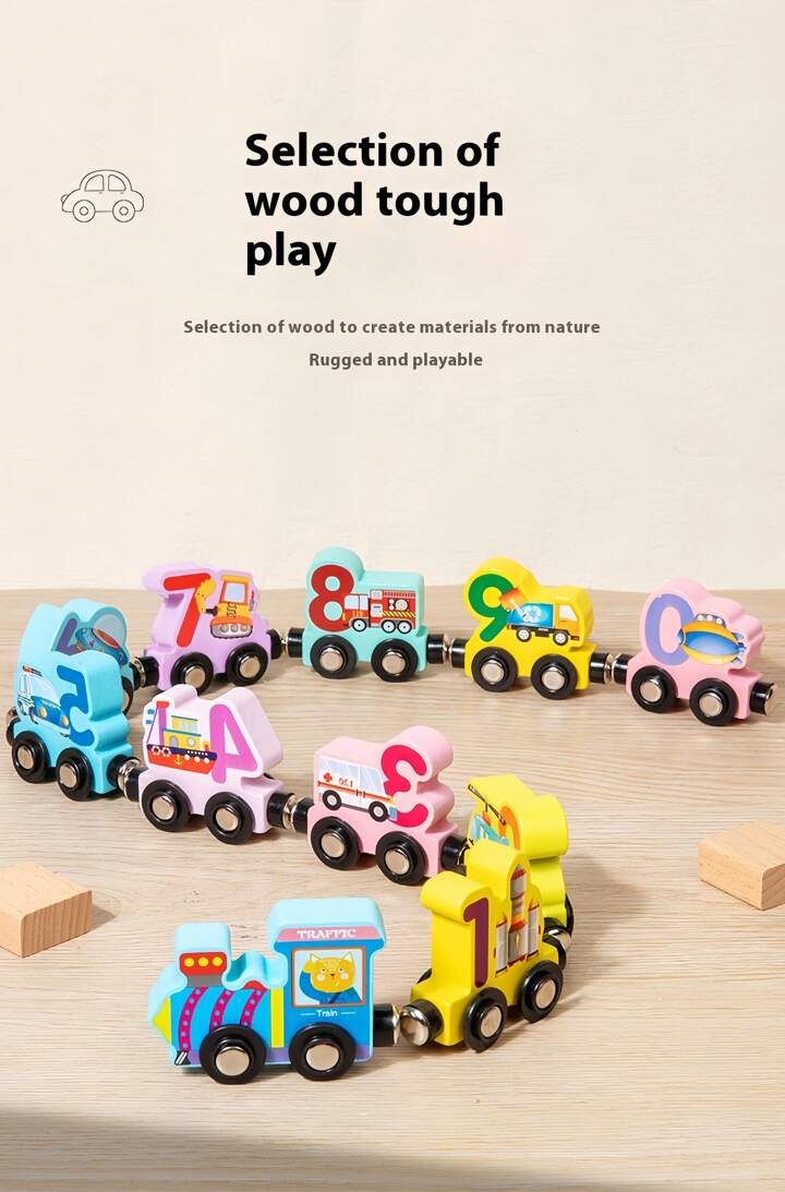 MTech Kids Magnetic Wooden Toy Train Set