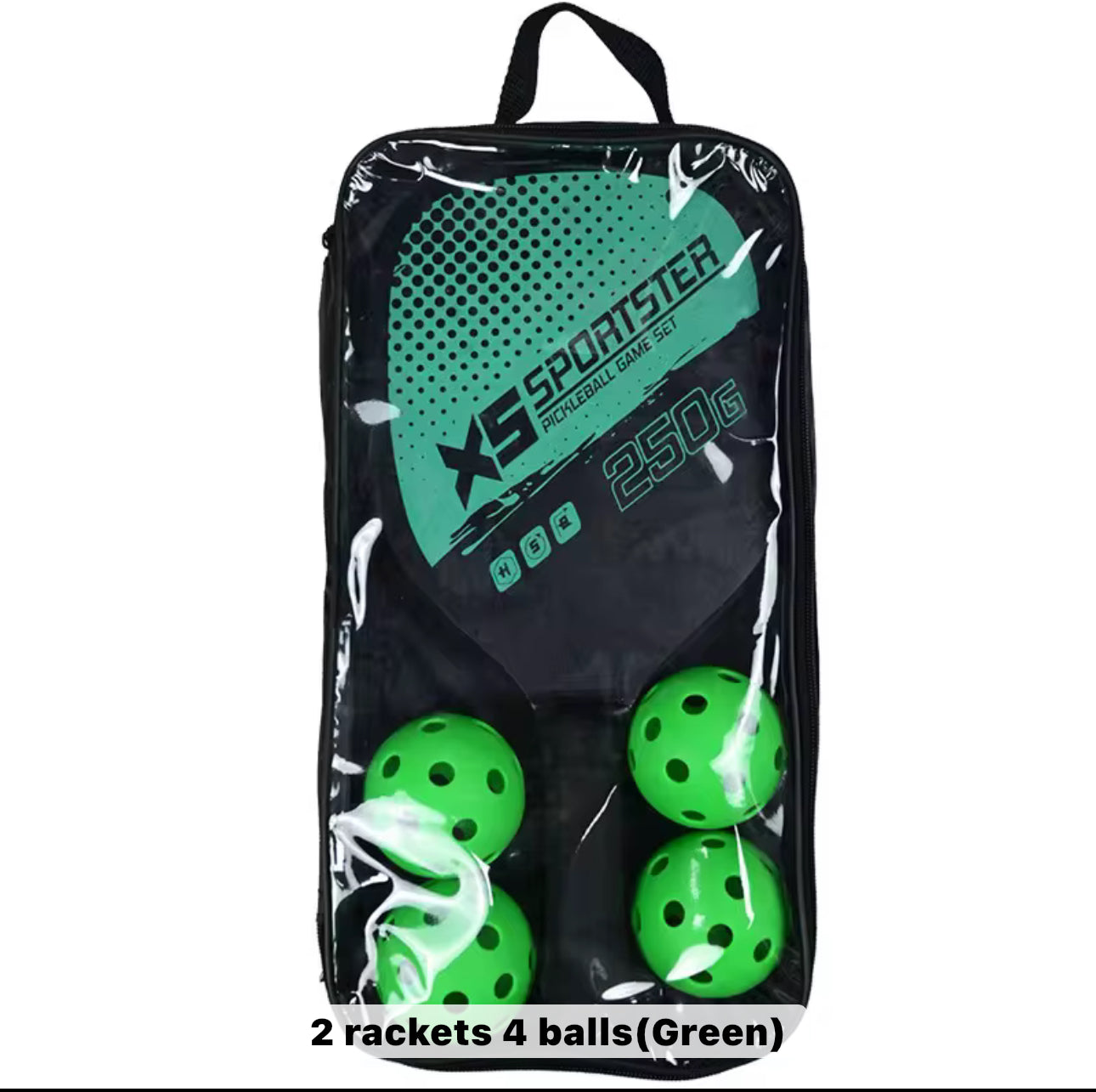 XS Sportster Pickleball Game Set With Carry Bag, Rackets & 4 Balls 250G