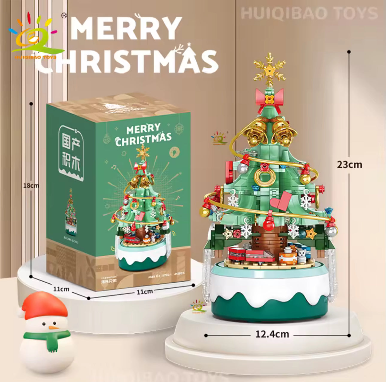 Children’s Mini Christmas Tree Music Box – DIY Micro Building Bricks