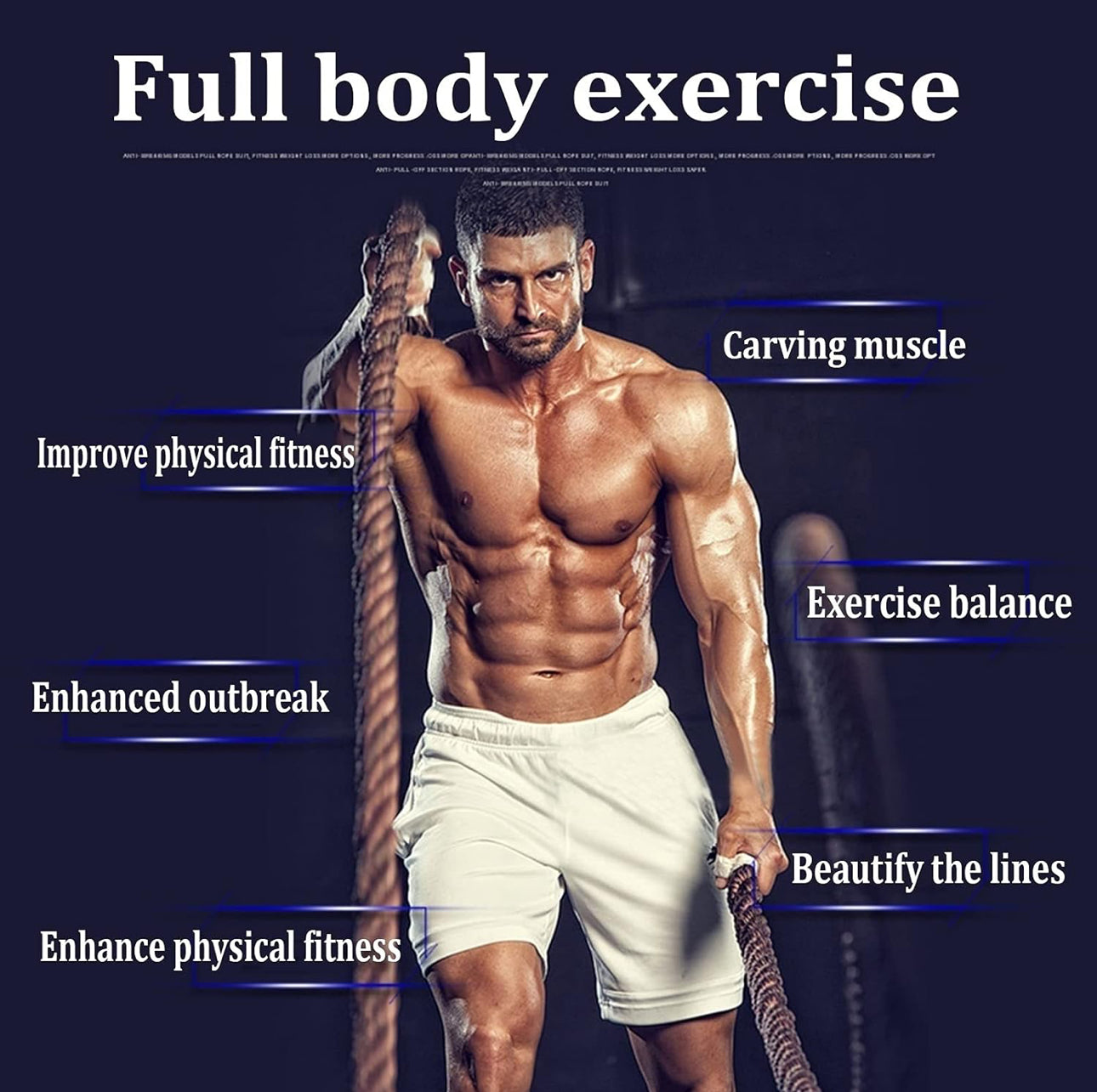 Battle Rope Outdoor Sports Battle Rope, Men's and Women's Physical Capacity Training Ropes, Rope Skipping, Rope Throwing, Bold 38mm is Wear-Resistant and Durable (Size : 9m)