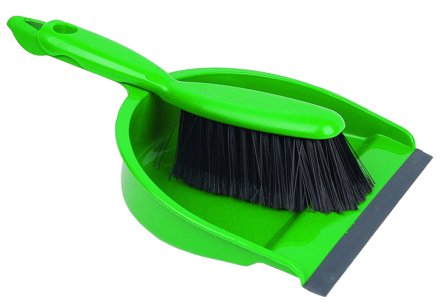MHome CleanSweep Dustpan And Broom Set With Angled Head And Rubber Lip