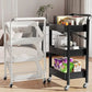 MHome  3 Tier Steel Kitchen Storage Rack Foldable With Wheels - Various Colours