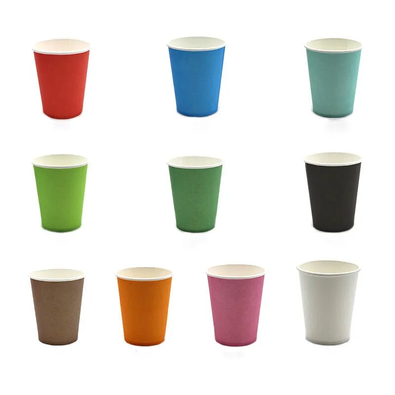 Paper Cups Disposable Drinking Solid 10 Coloured Party Wedding DIY Supplies 10pc Pack