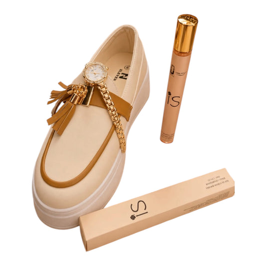 Ladies Platform Loafer Inc Watch / Deodorant 3pc Combo