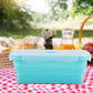 MHome 4pc Foldable Lunch Box, Silicone,With Sealed Lid And Ventilation Valve, Leak-Proof And Easy To Clean