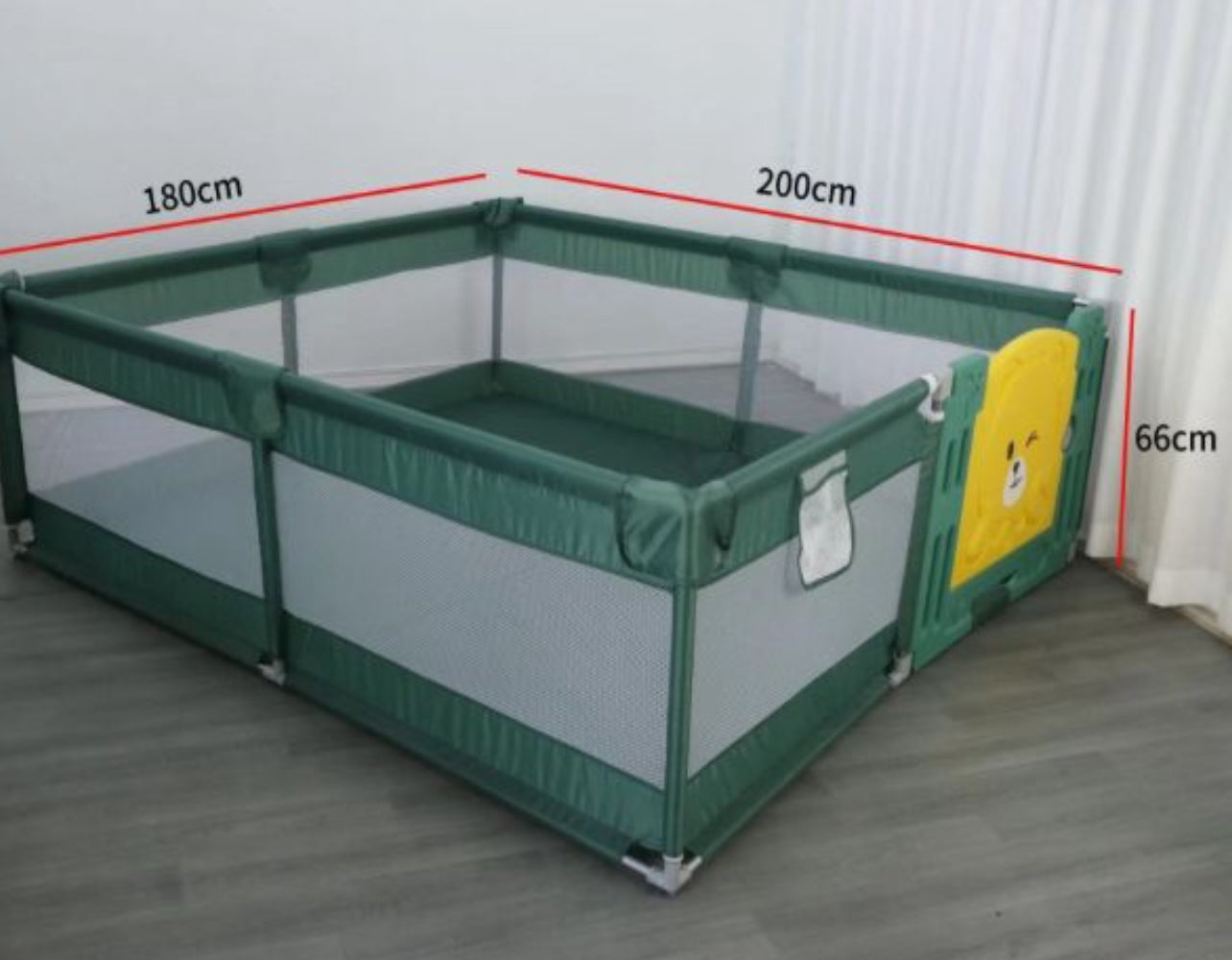 Baby Toddler Safety Playpen, Light Green , 2x1.8Mx66CM