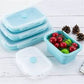 MHome 4pc Foldable Lunch Box, Silicone,With Sealed Lid And Ventilation Valve, Leak-Proof And Easy To Clean