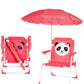 MBaby Kids Folding Animal Chair – Lightweight, Portable & Adorable With Umbrella- Various Colours