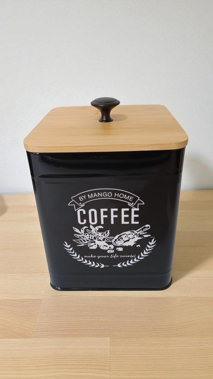 MHome Set of 4 Condiments Canisters Tea,Coffee Sugar & Biscuits-Various Colours