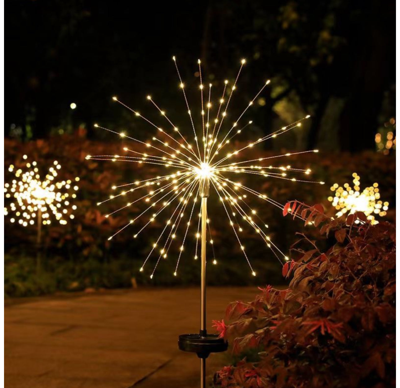 Solar Waterproof LED Firework lights Starburst Lights Garden Stake
