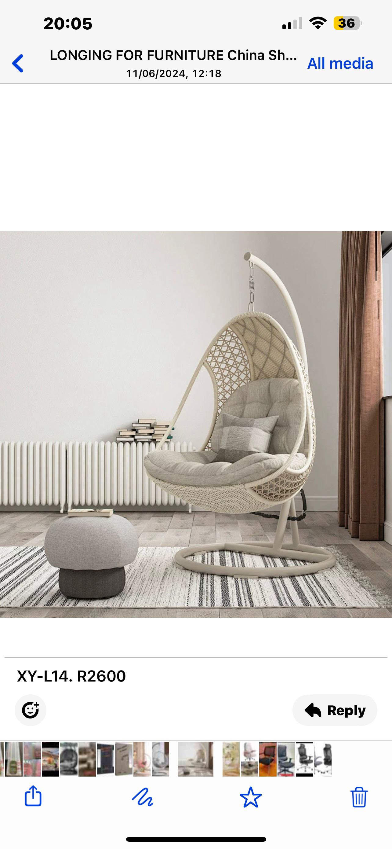 Rattan Swing Chair
