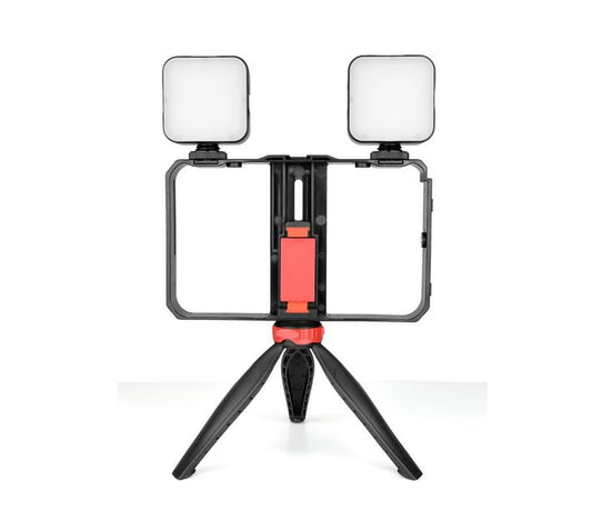 Phone Vlogging Kit with Tripod Grip (Double Light)