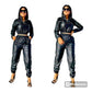 Ladies PU Leather 2pc Suit