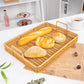 MHome  Kitchen Bread Serving Trays Unique Rectangular Woven Baskets for Fruit and Bread with Easy Carry Handle 3pc Set