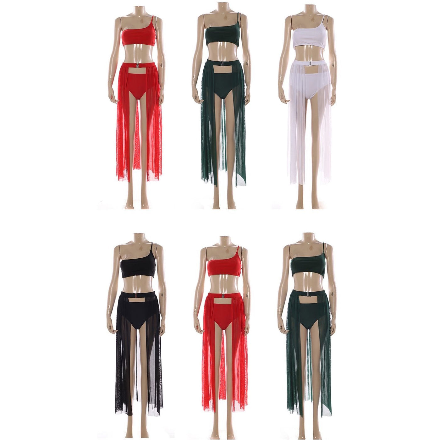 Women’s Sexy 3 Pieces Bikini Set Swimsuit and Beach Cover-Up-Various Colours