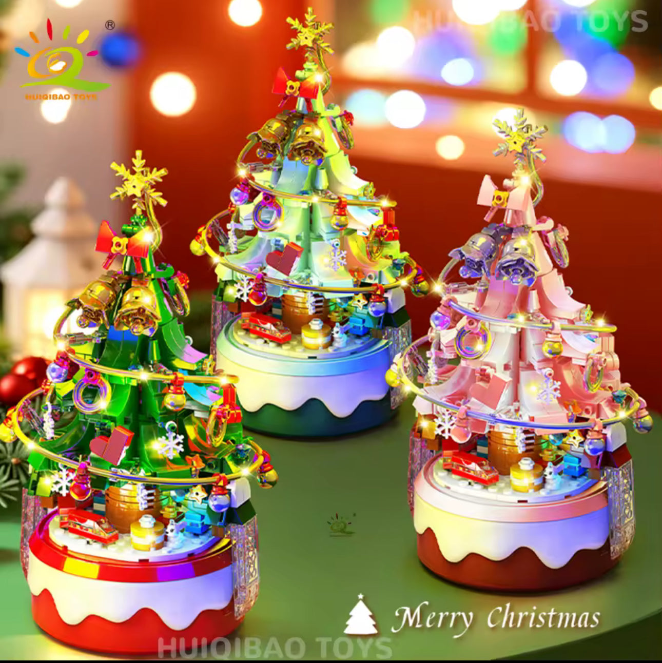 Children’s Mini Christmas Tree Music Box – DIY Micro Building Bricks