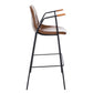 MFurn Mid Century Industrial Bar Stool with Footrest & Armrest Various Colours 2pc Set