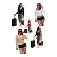 Ladies Preppy-Style V-Neck Ribbed Knit Sweater-Various Colours