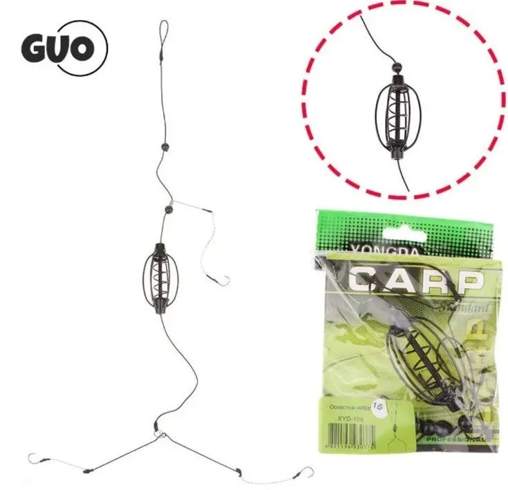 Carp Fishing Feeder Fishing Baits Cages Hook Rig Set/Inline Method Feeder